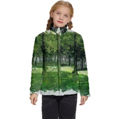 Beeches Trees Tree Lawn Forest Nature Kids  Puffer Bubble Jacket Coat by Wegoenart