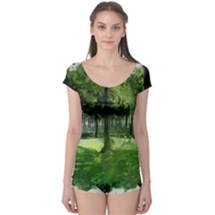 Beeches Trees Tree Lawn Forest Nature Boyleg Leotard  by Wegoenart