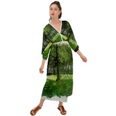 Beeches Trees Tree Lawn Forest Nature Grecian Style  Maxi Dress by Wegoenart