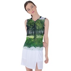 Beeches Trees Tree Lawn Forest Nature Women s Sleeveless Sports Top by Wegoenart