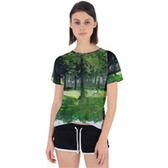 Beeches Trees Tree Lawn Forest Nature Open Back Sport Tee by Wegoenart