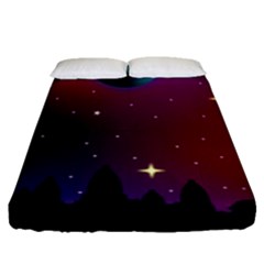 Asteroid Comet Star Space Aurora Fitted Sheet (queen Size) by Wegoenart