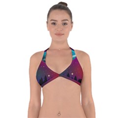 Asteroid Comet Star Space Aurora Halter Neck Bikini Top by Wegoenart