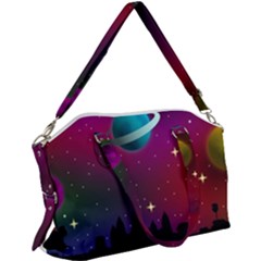 Asteroid Comet Star Space Aurora Canvas Crossbody Bag by Wegoenart