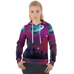 Asteroid Comet Star Space Aurora Women s Overhead Hoodie by Wegoenart