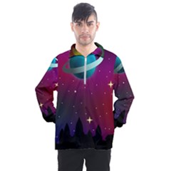 Asteroid Comet Star Space Aurora Men s Half Zip Pullover by Wegoenart