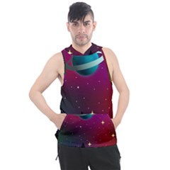 Asteroid Comet Star Space Aurora Men s Sleeveless Hoodie by Wegoenart