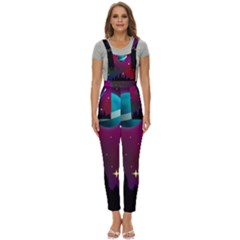 Asteroid Comet Star Space Aurora Women s Pinafore Overalls Jumpsuit by Wegoenart