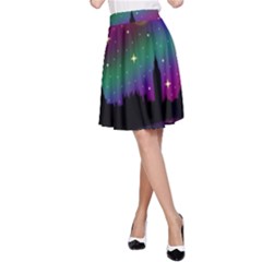 Illustration Clock Asteroid Comet Galaxy A-line Skirt by Wegoenart