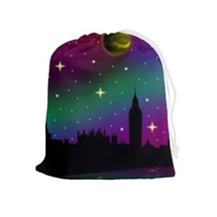 Illustration Clock Asteroid Comet Galaxy Drawstring Pouch (xl) by Wegoenart