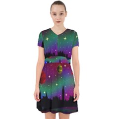 Illustration Clock Asteroid Comet Galaxy Adorable In Chiffon Dress by Wegoenart