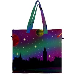 Illustration Clock Asteroid Comet Galaxy Canvas Travel Bag by Wegoenart