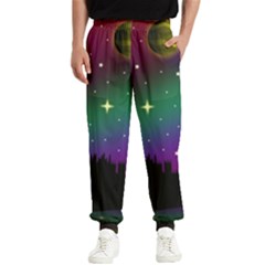 Illustration Clock Asteroid Comet Galaxy Men s Elastic Waist Pants by Wegoenart