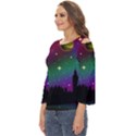 Illustration Clock Asteroid Comet Galaxy Cut Out Wide Sleeve Top View2