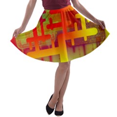 Code Binary System A-line Skater Skirt by Wegoenart