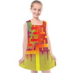 Code Binary System Kids  Cross Back Dress by Wegoenart