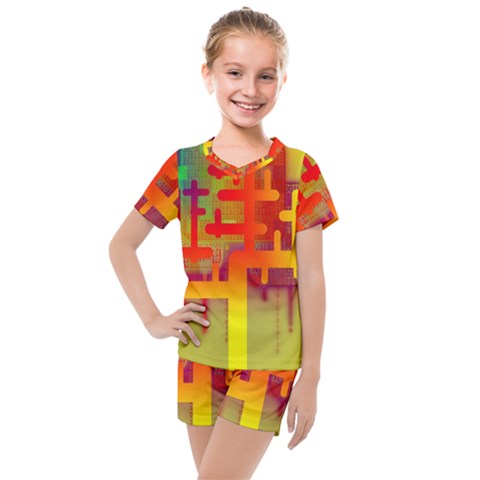 Code Binary System Kids  Mesh Tee And Shorts Set by Wegoenart