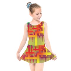 Code Binary System Kids  Skater Dress Swimsuit by Wegoenart