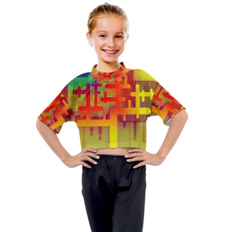 Code Binary System Kids Mock Neck Tee by Wegoenart