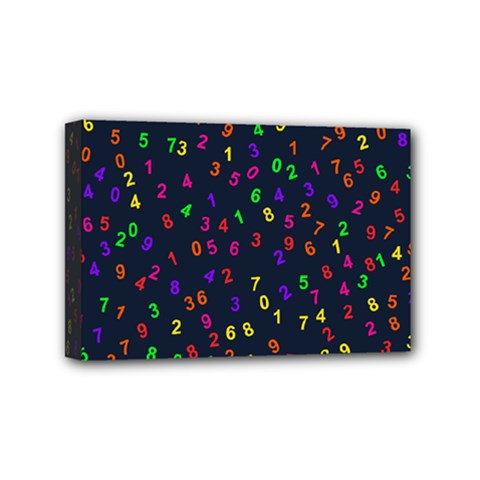 Number Digit Learning Education Mini Canvas 6  X 4  (stretched) by Wegoenart