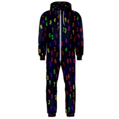 Number Digit Learning Education Hooded Jumpsuit (men) by Wegoenart