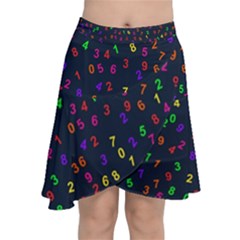 Number Digit Learning Education Chiffon Wrap Front Skirt by Wegoenart