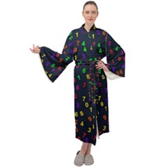 Number Digit Learning Education Maxi Velour Kimono by Wegoenart