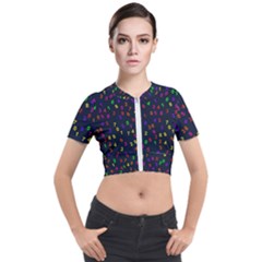 Number Digit Learning Education Short Sleeve Cropped Jacket by Wegoenart