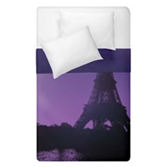 Eiffel Tower Paris-nigh Silhouette Duvet Cover Double Side (single Size) by Wegoenart