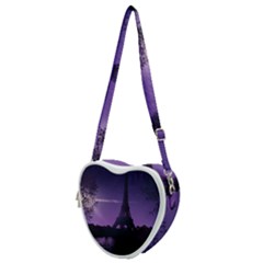 Eiffel Tower Paris-nigh Silhouette Heart Shoulder Bag by Wegoenart