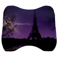 Eiffel Tower Paris-nigh Silhouette Velour Head Support Cushion by Wegoenart