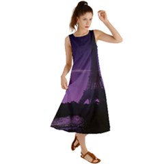 Eiffel Tower Paris-nigh Silhouette Summer Maxi Dress by Wegoenart