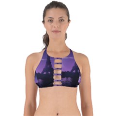 Eiffel Tower Paris-nigh Silhouette Perfectly Cut Out Bikini Top by Wegoenart