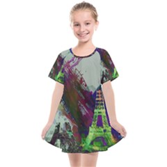 Eiffel Tower Paris France Europe Kids  Smock Dress by Wegoenart