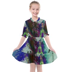 Eiffel Tower Paris France Europe Kids  All Frills Chiffon Dress by Wegoenart