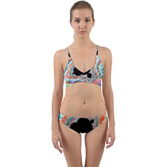 Fractal Abstract Background Wrap Around Bikini Set by Wegoenart