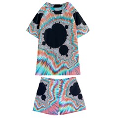 Fractal Abstract Background Kids  Swim Tee And Shorts Set by Wegoenart