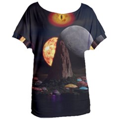 Eye Of Sauron Space Mushroom Moon Women s Oversized Tee by Wegoenart