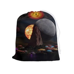 Eye Of Sauron Space Mushroom Moon Drawstring Pouch (xl) by Wegoenart