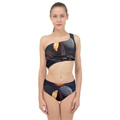 Eye Of Sauron Space Mushroom Moon Spliced Up Two Piece Swimsuit by Wegoenart