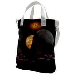 Eye Of Sauron Space Mushroom Moon Canvas Messenger Bag by Wegoenart