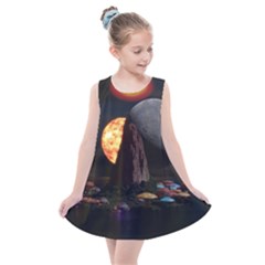 Eye Of Sauron Space Mushroom Moon Kids  Summer Dress by Wegoenart