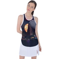 Eye Of Sauron Space Mushroom Moon Racer Back Mesh Tank Top by Wegoenart