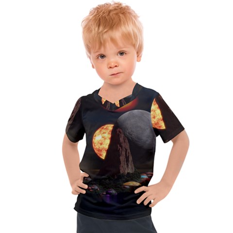 Eye Of Sauron Space Mushroom Moon Kids  Sports Tee by Wegoenart