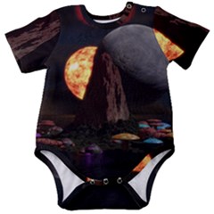 Eye Of Sauron Space Mushroom Moon Baby Short Sleeve Onesie Bodysuit by Wegoenart