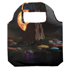 Eye Of Sauron Space Mushroom Moon Premium Foldable Grocery Recycle Bag by Wegoenart