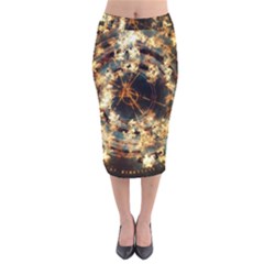 Science Fiction Background Fantasy Velvet Midi Pencil Skirt by Wegoenart