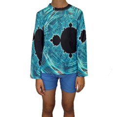 Mandelbrot Apple Fractal Abstract Kids  Long Sleeve Swimwear by Wegoenart