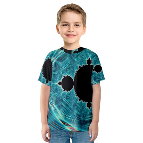 Mandelbrot Apple Fractal Abstract Kids  Sport Mesh Tee by Wegoenart