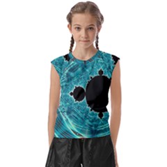 Mandelbrot Apple Fractal Abstract Kids  Raglan Cap Sleeve Tee by Wegoenart